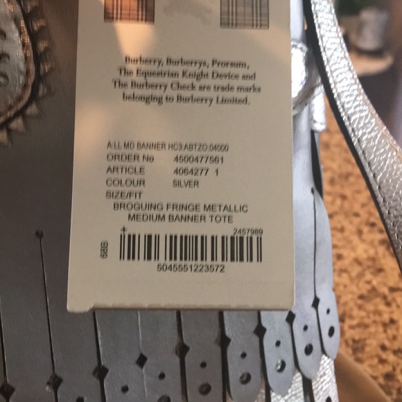 NWT Burberry Med Banner Broguing Handbag - Picture 7 of 8